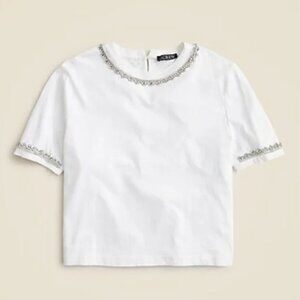 J.CREW Heavy Jersey T-shirt with Rhinestone Embellishments *NWT*